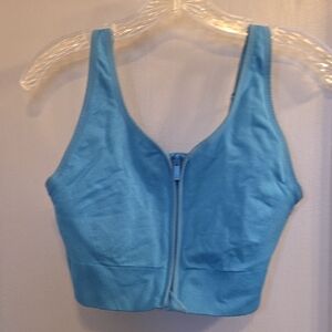 Blue Zip-Up Sports Bra XXL